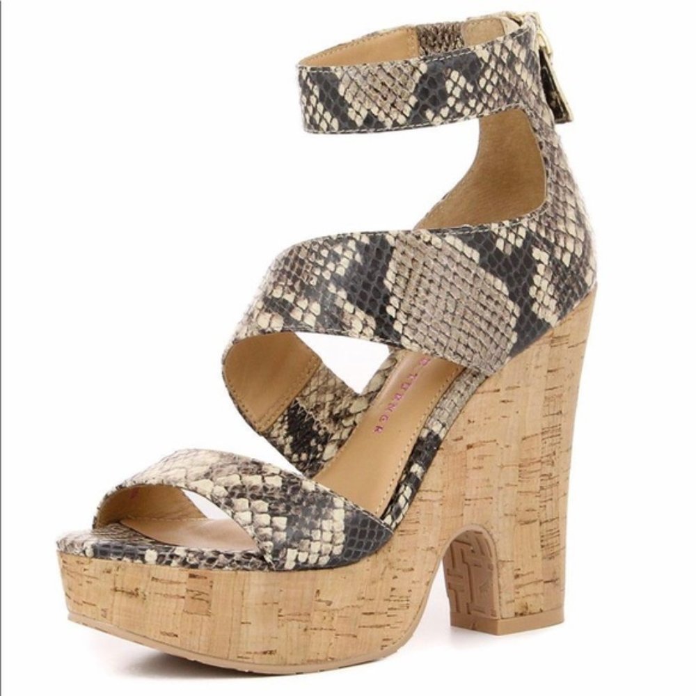 Elaine Turner Brooklyn Leather Wedge Sandals S 8.5